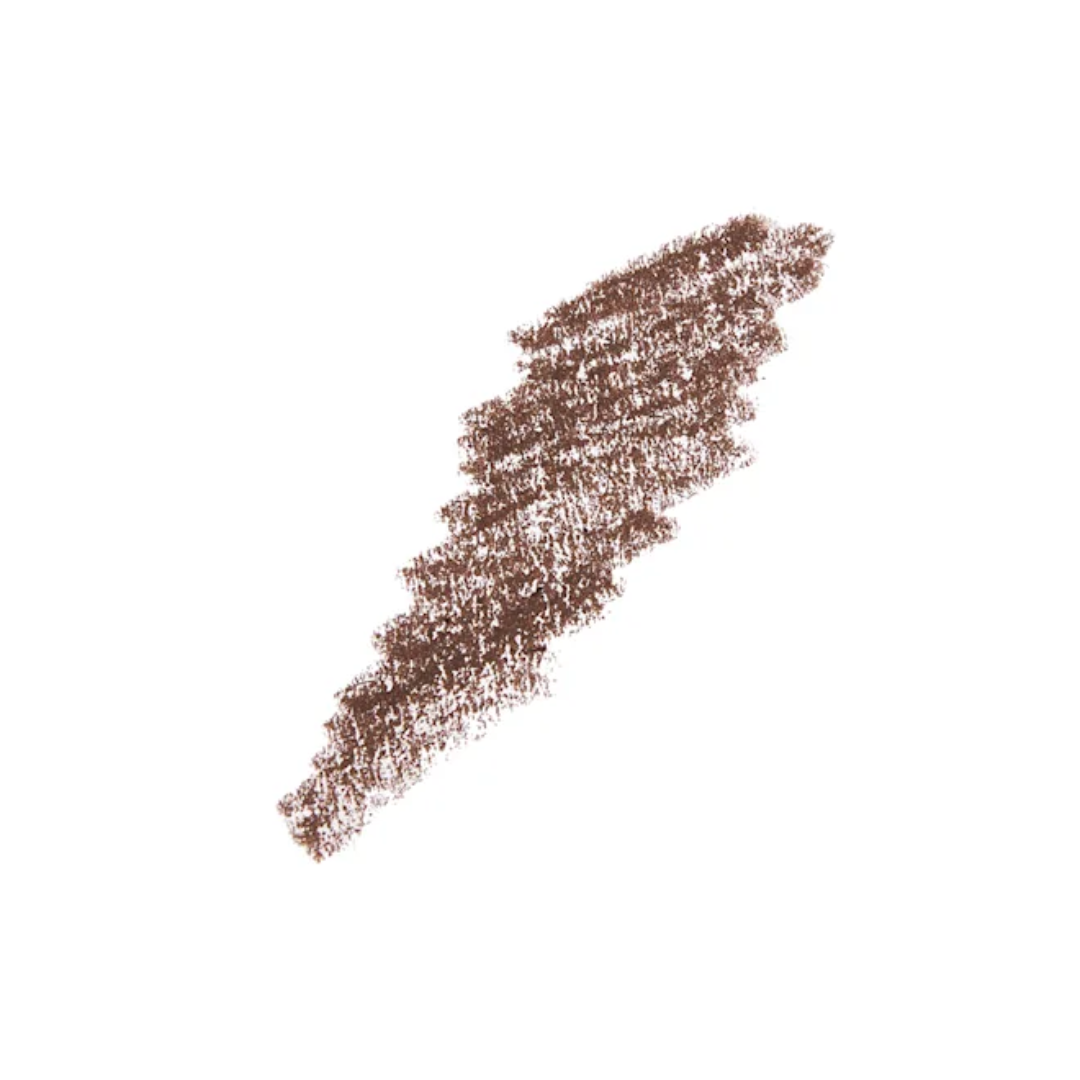 Brown eyebrow pencil with a brand logo on a white background