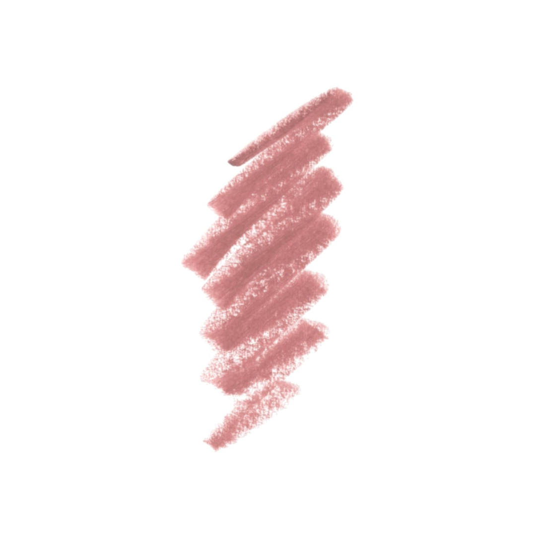 Lip liner pencil with pink color on a white background