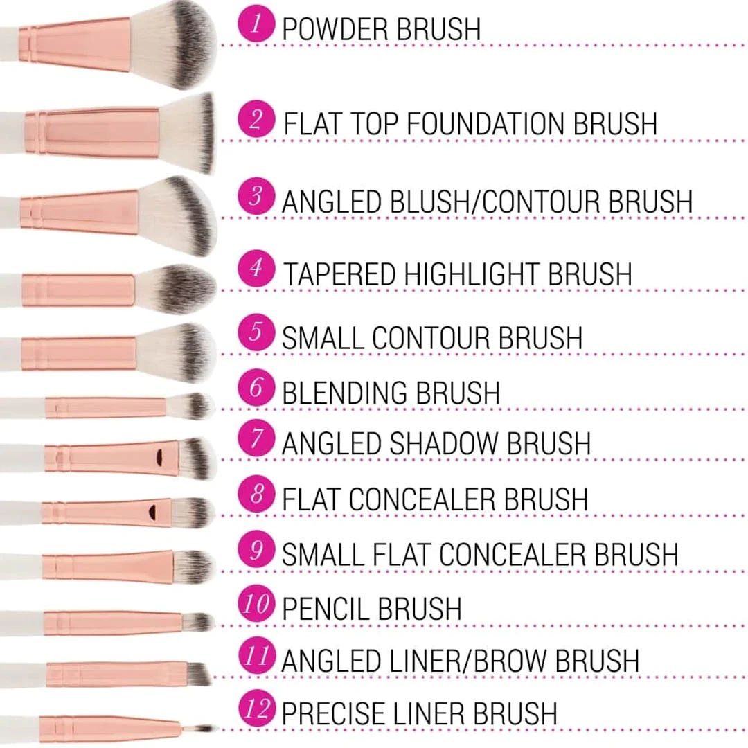 BH Cosmetics Rose Romance 15 Pieces Brush Set
