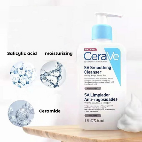 CeraVe SA Smoothing Cleanser For Dry, Rough, Bumpy Skin