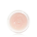 Pink gel in a clear container on a white background
