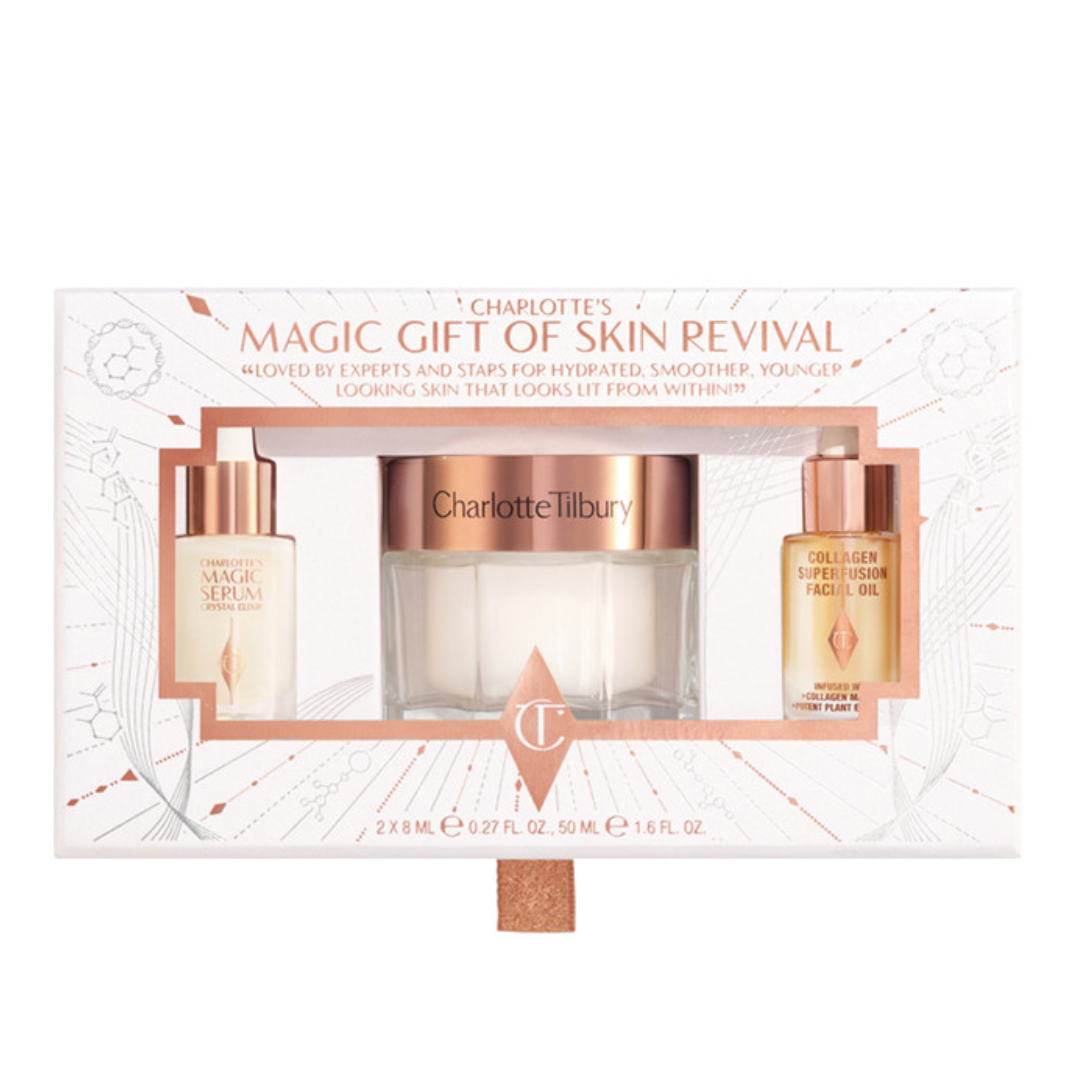 Charlotte Tilbury Magic Gift of Skin Revival set packaging on a white background