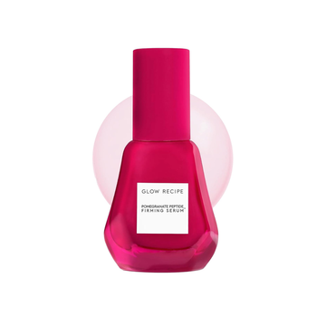 Pink serum bottle with 'Glow Recipe' label on a white background