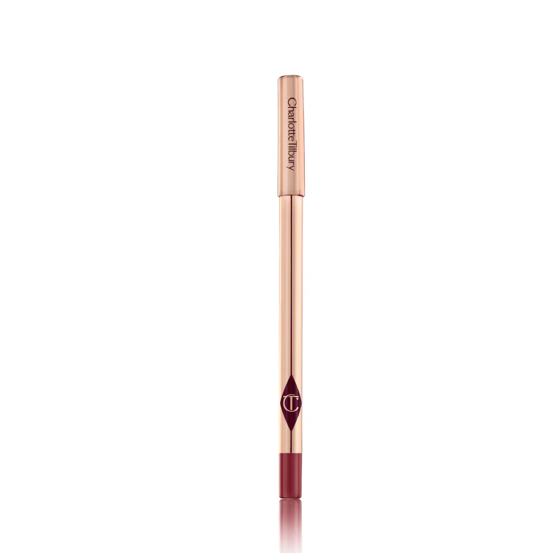 Makeup pencil with brand logo on a white background