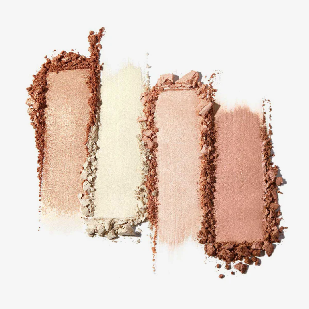 Anastasia Beverly Hills Glow Kit with four round powder shades on a pink background