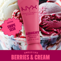 NYX Professional Makeup lip balm with ice cream and berry background